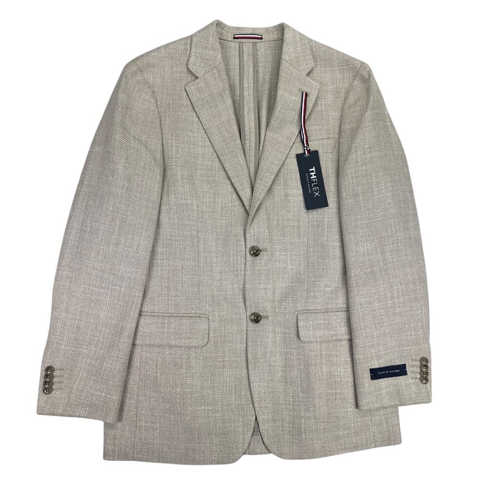 Tommy Hilfiger Mens TH Flex Gene Modern Fit Sport Coat Tan 36R